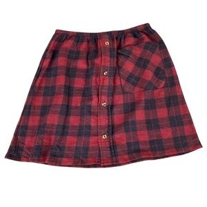 LF Furst of A Kind Red/Blue Plaid Flannel Skirt